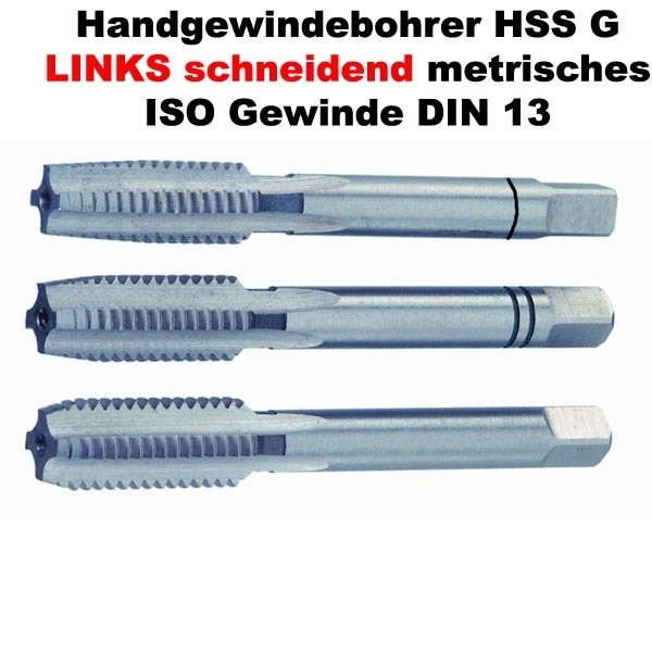 Handgewindebohrer HSSG links metrisch DIN 13 M 4 X 0,7