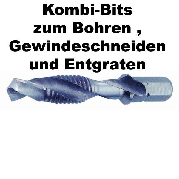Kombi-Bits HSSG M8X1.25 bohren, Gewindeschn. und Entgr.