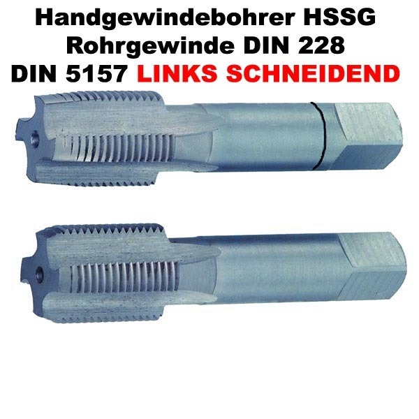 Handgewindeb. HSSG links Rohrgewinde DIN ISO 228 1/2X14