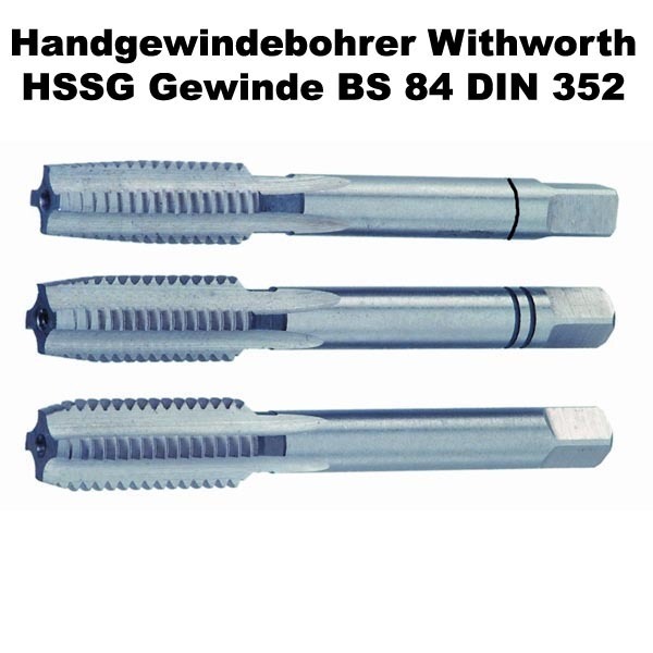 Handgewindebohrer HSSG Whitworth-Gewinde BS 84  1" X 8