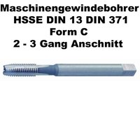 Maschinengewindebohrer HSSE metri. Form C DIN13 DIN 371
