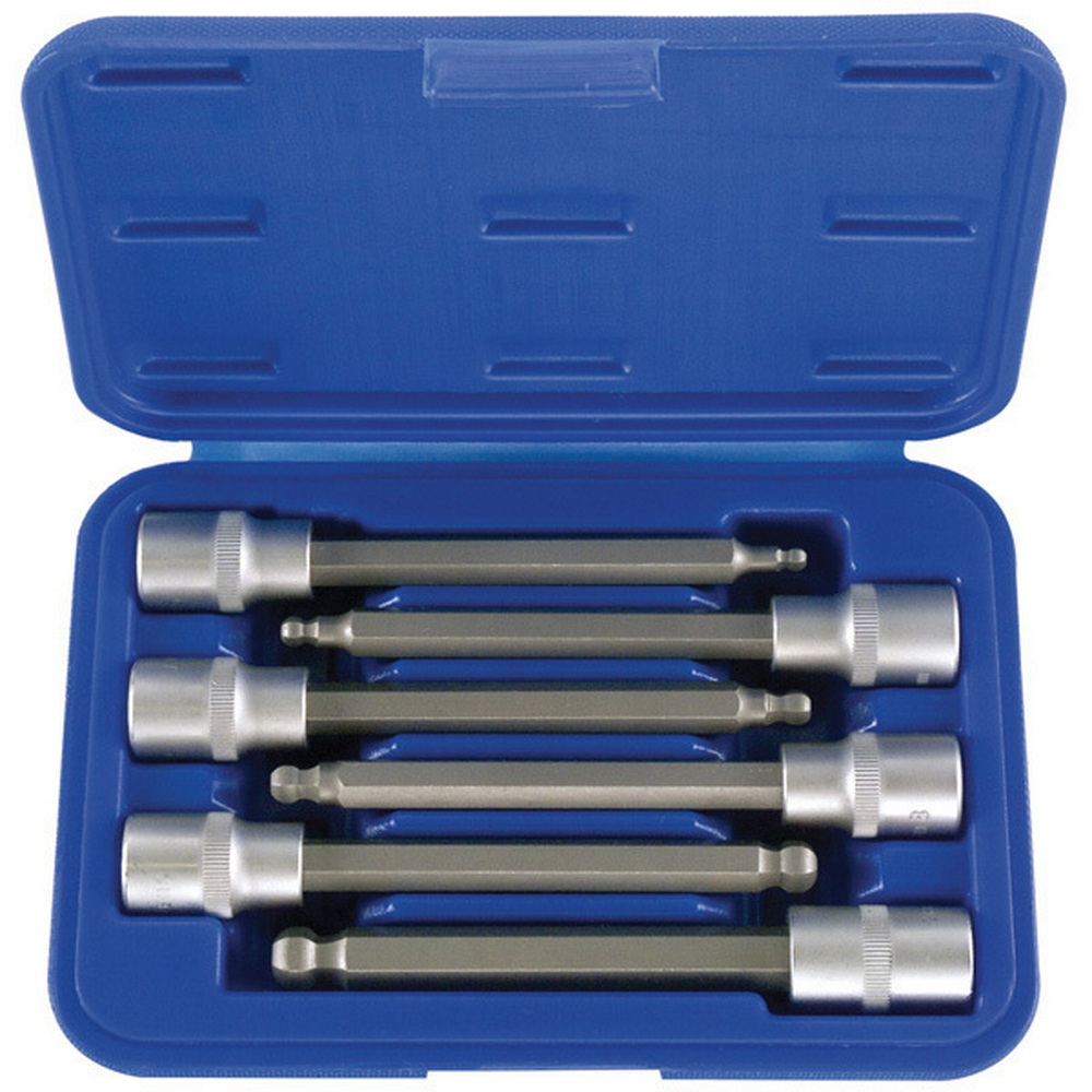 Schraubendreher-Einsätze 6-tlg.1/2" 140 mm Kugelkopf 5-12 mm