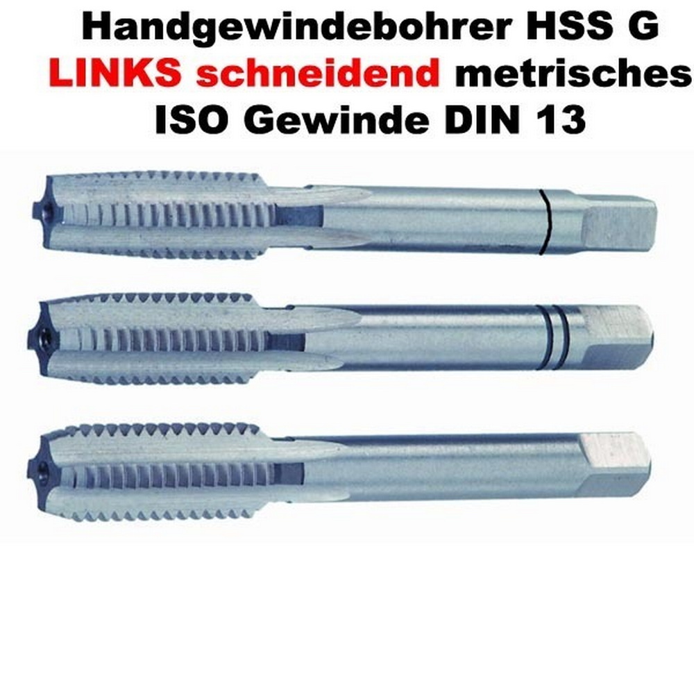 Handgewindebohrer HSSG links metrisch DIN 13