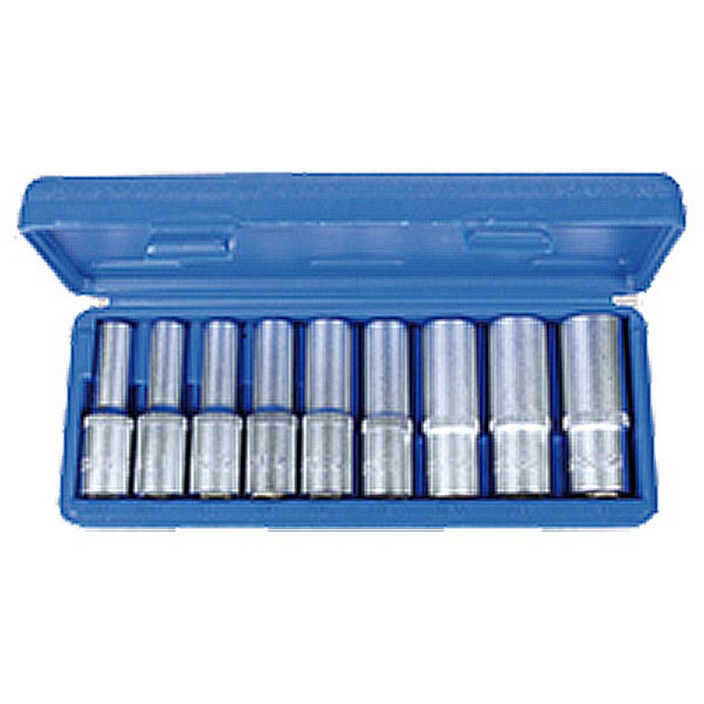 Steckschlüssel-Einsätze, 1/2", tief, E-Profil E10-20