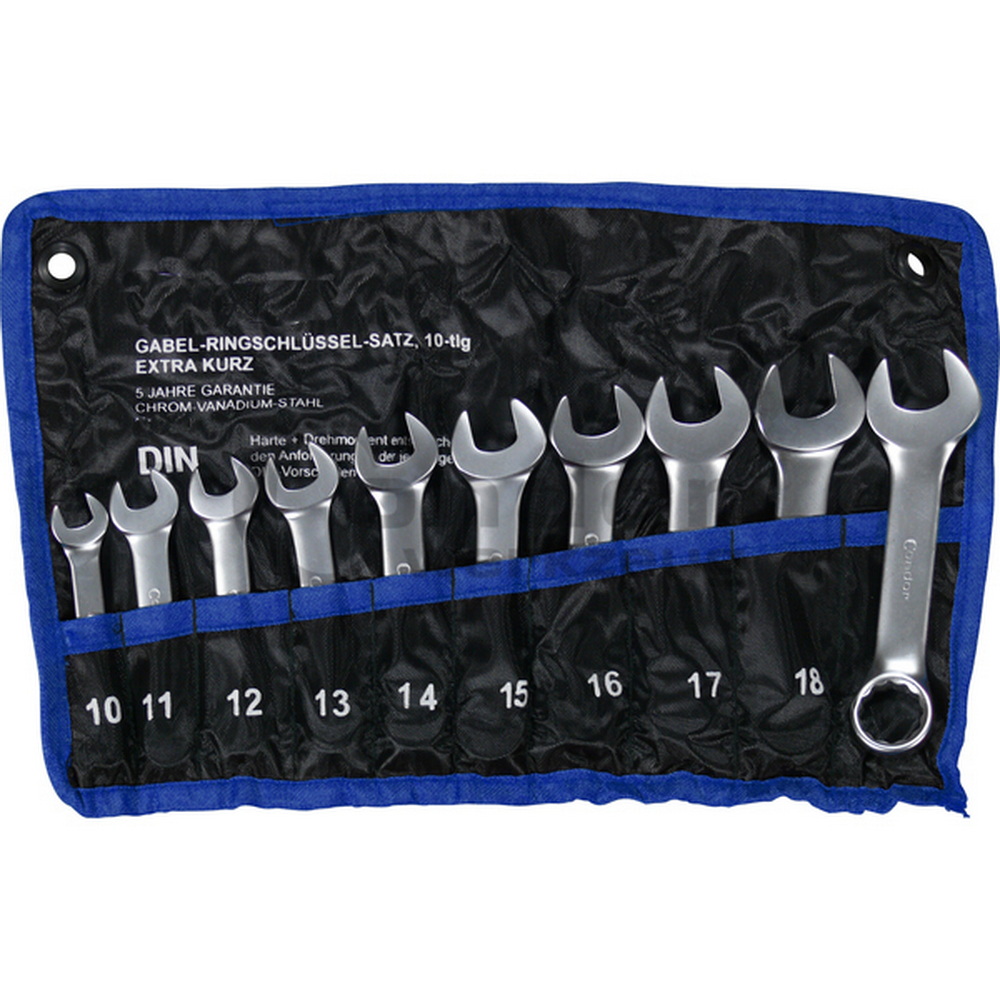 Gabel-Ringschlüssel-Satz, 10-teilig, kurz, 10-19mm