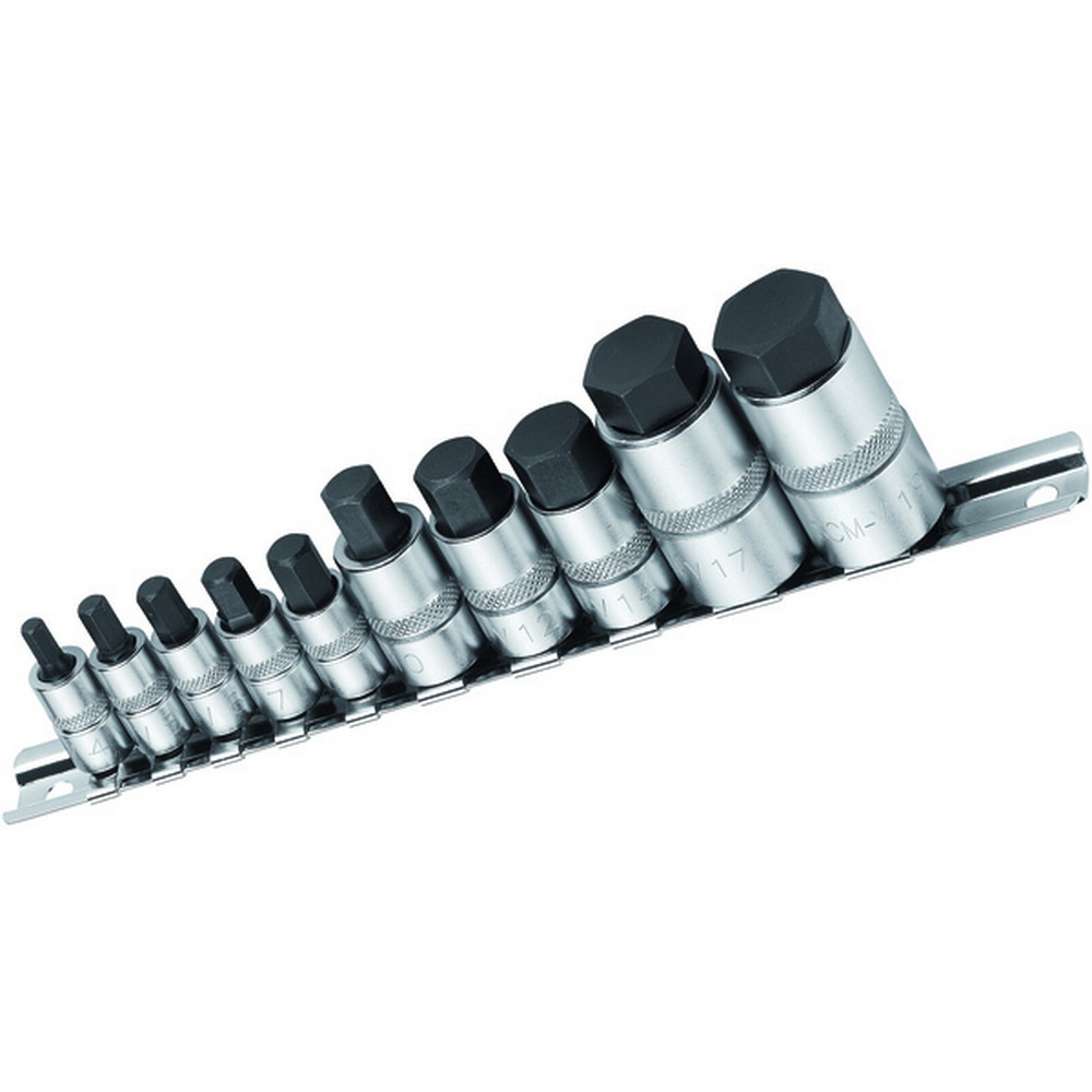 Bit-Stecknüsse 10-tlg., extra kurz, Innensechskant 4-19mm