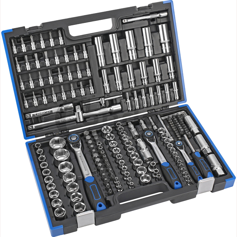 Steckschlüssel-Satz | 180-teilig | 1/4 • 3/8 • 1/2 Zoll | Sechskant 4 bis 32 mm