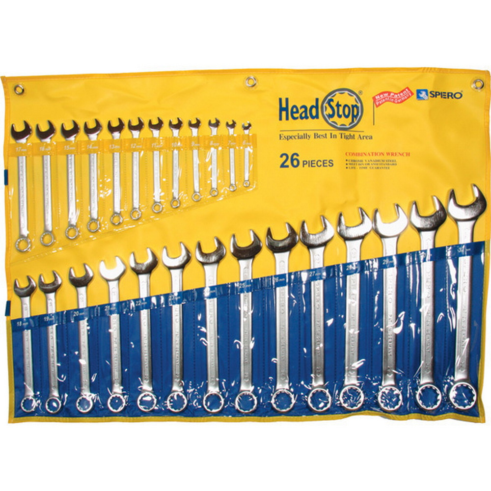 Gabel-Ringschlüssel-Satz, 26-teilig, Head-Stop, 6-32 mm