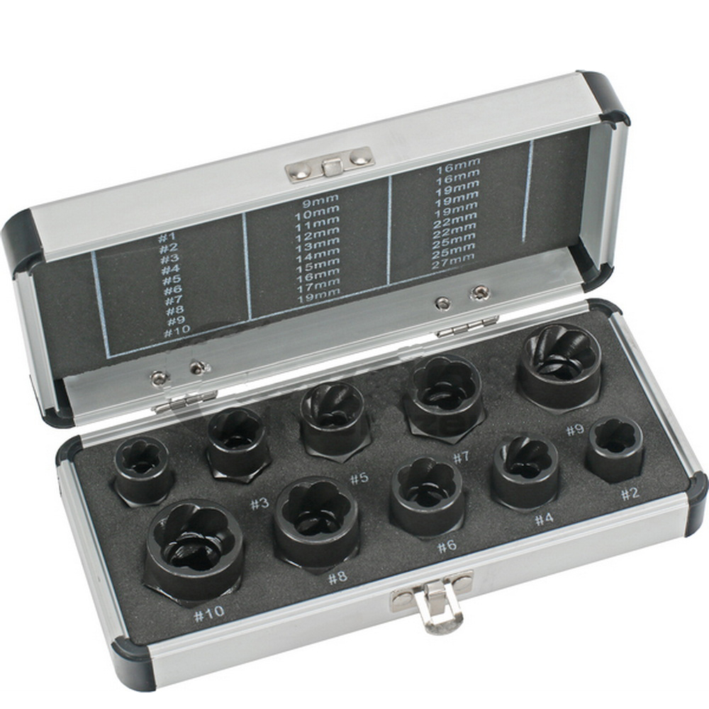 Spezial-Steckmuttern Spiral-Nuten-Profil | 10-teilig | 3/8 Zoll | 9-19 mm