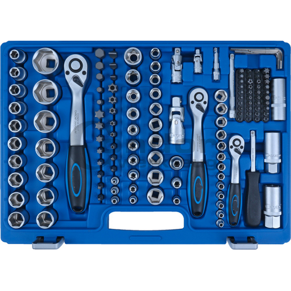 Steckschlüssel-Satz | 150-teilig | 1/4 • 3/8 • 1/2 Zoll | Super-Lock | 4 bis 32 mm