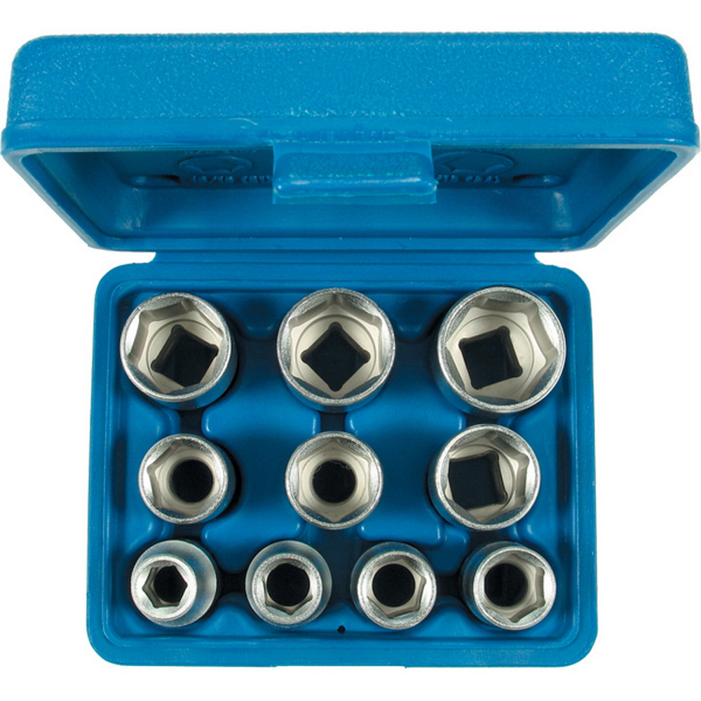 Steckschlüssel-Einsätze,10-teilig,1/2",zöllig, 6-kant